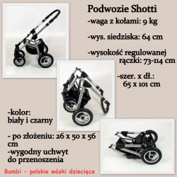 Shotti kremowy wózek z szarym