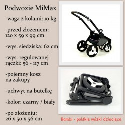 MiMax kremowy wózek z szarym